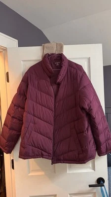 Lands End Jacket Womens 2X Purple Puffer Down Feather Snow Ski Winter Colorful - Image 1 of 4
