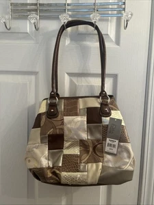 Rosetti Patchwork Schultertasche Beuteltasche Handtasche braun hellbraun neutral Kunstleder Neu mit Etikett  - Bild 1 von 4