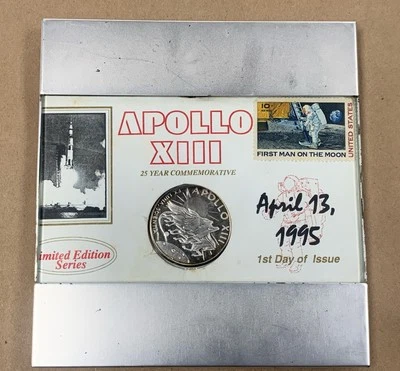 Apollo XIII .999 silver coin, 15 grams 1st day issue ENVELOPE, 1995 (Limited Ed. - Image 1 of 4