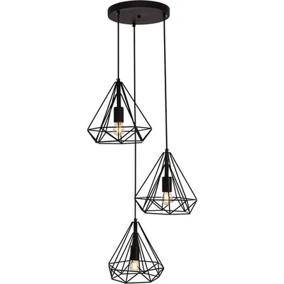 Living District LDPD2091 Jago 3 Light 18 inch Black Pendant Ceiling Light - Image 1 of 4