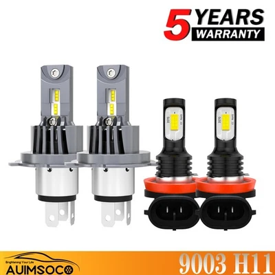 Kit de 2x 9007 faros LED haz alto bajo 6000 k para Nissan marzo 2012-2019 Foto 1 de 4