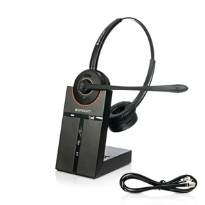 Spracht HS-2019 Wireless DECT Headset Mic 350FT Range 21H Talk Time Office Use - Zdjęcie 1 z 3