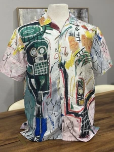 Camisa de campamento Jean-Michel Basquiat para hombre grande diseño artístico abotonada AOP - Imagen 1 de 8