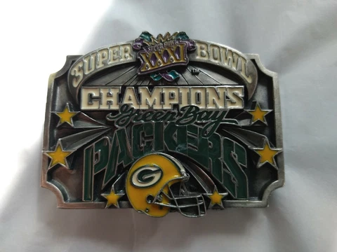 Green Bay Packers 1996 Super Bowl Championship Belt Buckle Football NFL VNTG Cover