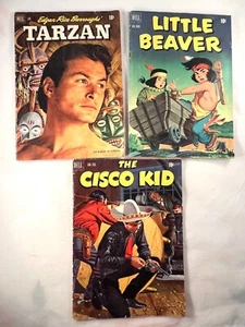 3 Vintage 1952 Comics über Dell, Tarzan, Cisco Kid, Little Beaver - Bild 1 von 18