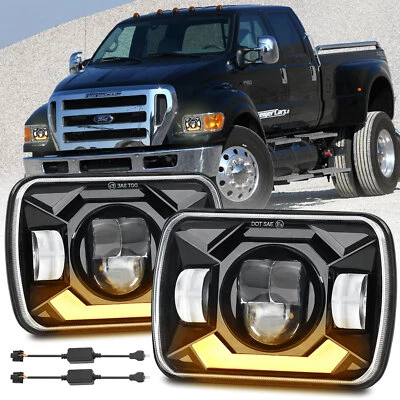 Faros LED DOT 2X 5x7" 7x6" H5054 con DRL aptos para Ford F-650 F-750 2000-2015 Foto 1 de 4