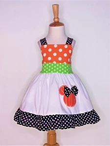 Minnie Mouse Kürbiskopf Mädchen Halloween Kleid - Bild 1 von 3