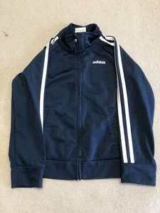 Adidas Track Jacket Kids Boy's 5 Full Zip Chest Logo Active/Casual Sweatshirt - Picture 1 of 5