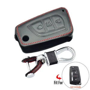 PU Leather 3 Buttons Keyless Remote Black Fob Cover Protector Case For Toyota - Picture 1 of 7