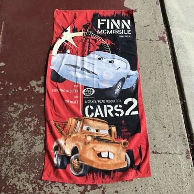 Disney Pixar Cars 2 Beach Towel Pool Bath - Fin McMissile Tow Mater - Fast Ship! - Image 1 of 4