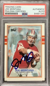 Joe Montana Signed 1989 Topps #12 Football Card 49ers Chiefs Auto HOF PSA/DNA - Picture 1 of 2