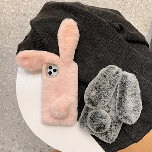 For Xiaomi Redmi Case Plush Cute Rabbit Warm Fluffy Phone Cover Hot Women Girls - Picture 1 of 15