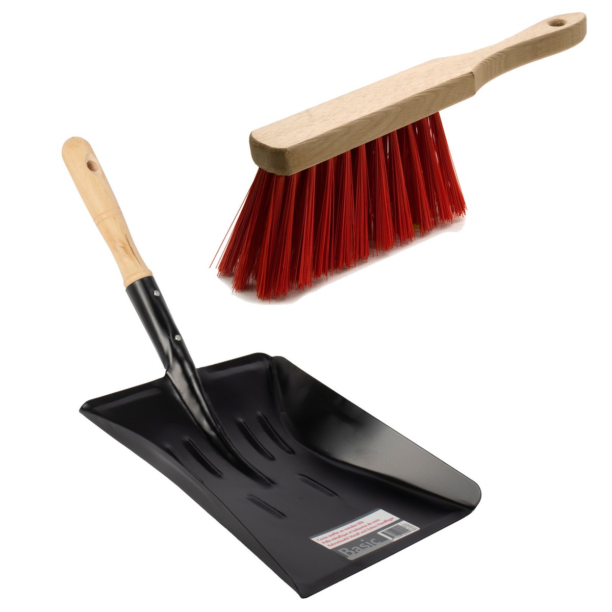 Novaliv Kehrschaufel Metall Schwarz - 44cm Mit Holzgriff Vielseitig Einsetzbar