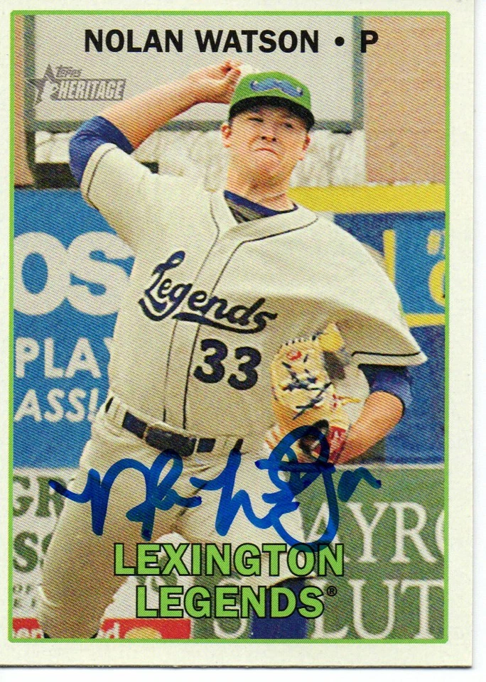 Nolan Watson Lexington Legends 2016 Topps Heritage Autographed Signed Card - Image 1 of 1