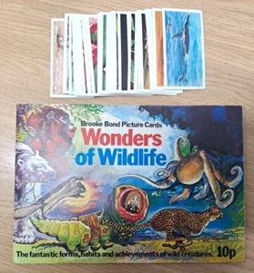 1976 BROOKE BOND WONDERS OF WILDLIFE: EMPTY ALBUM & LOOSE CARDS SET: SUPERB !!! - Picture 1 of 6