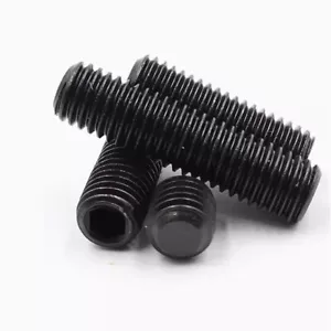 M12 M14 M16 Black 12.9 Headless Hexagon Socket Allen Flat Point Set Screws - Picture 1 of 9