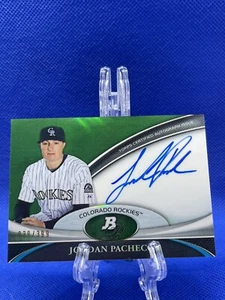 2011 Bowman Platinum Prospect Green Refractor /399 Jordan Pacheco #BPA-JPA Auto - Picture 1 of 2