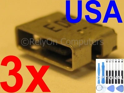 3x OEM Type Micro USB Charging Port Charger For Dell Venue 8 Pro T01D001 5830