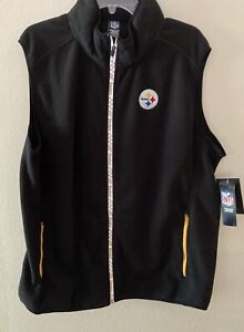 NFL Team Apparel Pittsburgh Steelers Full Zip Fleece Vest Mens XL 7th Collection