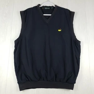 MASTERS COLLECTION Golf Vest Men's Large Embroidered Logo Pockets Poly V-Neck - Picture 1 of 7