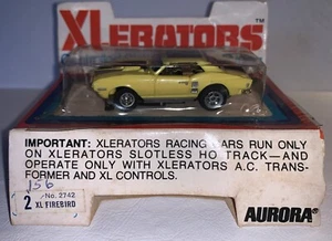 Aurora T-Jet Xlerators Pontiac Firebird Yellow/Black #2 Rare Find In Packaging - Picture 1 of 5