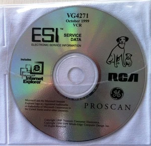 CD GE-RCA VCR de datos de servicio electrónico VG4271, VR694HF, PSV71, PSVR73, PSVR75 ESI - Imagen 1 de 12