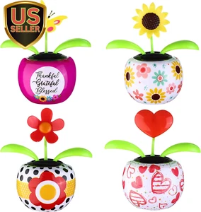 4 Solar Dancing Butterfly Toy Solar Powered Dancing Sun Flower in Colorful Po... - Picture 1 of 1