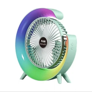 Ventilatore Da Tavolo A Led Colorato Con Ricarica Usb, Casa, Ufficio, Dormitori - Foto 1 di 6