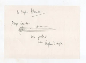 autographed note by British composer Stephen Dodgson (1924-2013) SIGNED letter - Picture 1 of 5