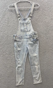 Justice overalls 10 Soft stretchy comfy distressed Acid Wash Denim NWT - Picture 1 of 7