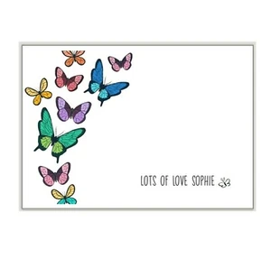 BUTTERFLIES NOTECARDS & envs x10, personalised notepaper message cards sc32 - Picture 1 of 11