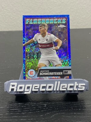 /199 Bastian Schweinsteiger 2023 Topps Chrome MLS Blue Mini Diamond Refractor SP - Image 1 of 2
