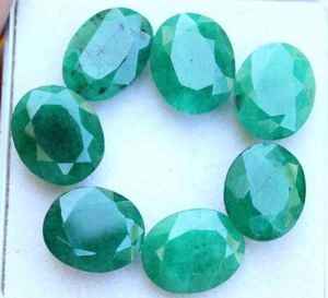 Natürlicher oval geschliffener sambischer grüner Smaragd facettierter loser Edelstein Posten 53,90 ct - Bild 1 von 4