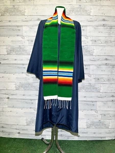 Plain Mexican Sarape graduation sash school stole wraps Mexican Stole Green - Picture 1 of 1