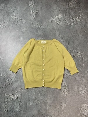 Cárdigan Agnona para mujer 100 % cachemir color amarillo abotonado talla 44 Foto 1 de 4