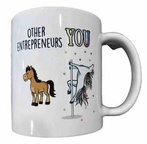 Entrepreneur Funny Unicorn White Gift Mug, Pole Dancing, Gag, Cup Coffee Hot - Picture 1 of 4