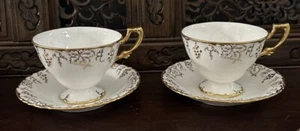 (2) ROYAL CROWN DERBY VINE - Footed cup and saucers in PERFECT condition. - Picture 1 of 7