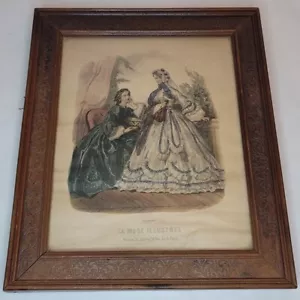 Original Framed. 11.5"x13" Frame “LA MODE ILLUSTREE” “Leroy impa Paris” - Picture 1 of 7