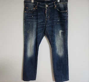 Dsquared2 Paint Back Lettering Men's Jeans 52 S71LA0609 125705527 - Picture 1 of 7