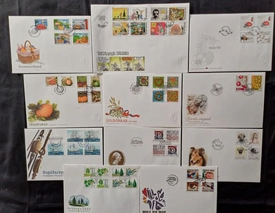 Sweden 2008 cpl year set Cachet FDC. Dogs Sail Ship Christmas Five scans - Image 1 of 4