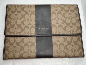 Coach F62494 Heritage Canvas Leder Mobil Büro Organizer Khaki/Braun - Bild 1 von 11