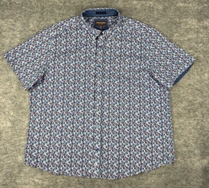 Camisa Johnston & Murphy Para Hombres 2XL Azul Playa Estampado Pelota Manga Corta Abotonada - Imagen 1 de 8