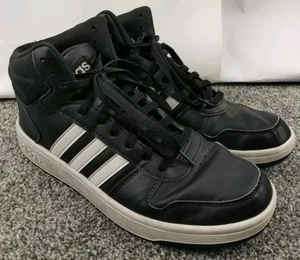 Adidas Sneakers Mens 11 Hoops 2.0 Mid Top Basketball Shoes BB7207 Black Hip Hop - Picture 1 of 11