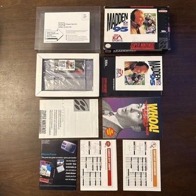 Madden NFL 95 (Super Nintendo SNES) Complete W Reg & Posters - Authentic - Image 1 of 4