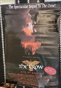 VINTAGE 1996 THE CROW CITY OF ANGELS MOVIE POSTER LARGE 40" x 27 ORIGINAL RARE - Picture 1 of 7