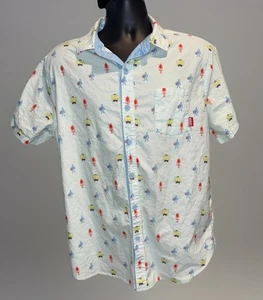 Disney Marvel Avengers Men’s Shirt Large Iron Man Hulk Captain America Blue - Picture 1 of 6