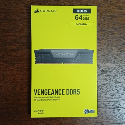 Memoria de escritorio Corsair Vengeance 64 GB (2x 32 GB) DDR5 6400 MHz C32 - negra Foto 1 de 3
