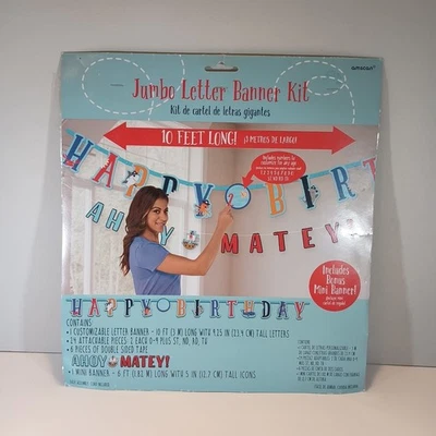 Ahoy Matey Jumbo Letter Banner Kit Birthday Party Scene Setters Pirates 9 Feet - Image 1 of 4