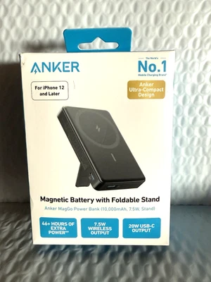 Anker - MagGo Magnetic 10,000mAh MagSafe Power Bank w/ Stand - Black - Image 1 of 4