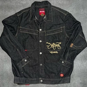 Vintage JNCO Jeans Y2K “Los Angeles” embroidered Denim denim Jacket men XL - Picture 1 of 9